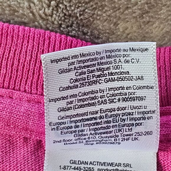 Razor Cut Sleeves Gildan Heavy Cotton Pink T-Shirt XL Upcycled OOAK Handmade - Picture 5 of 7